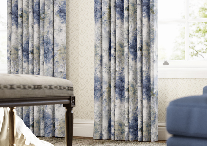 Woodland, Saxon Blue - Made to Measure Curtains - Image 5